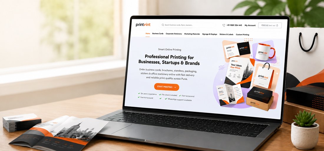 Professional online printing platform and branding materials in Shaniwar Peth