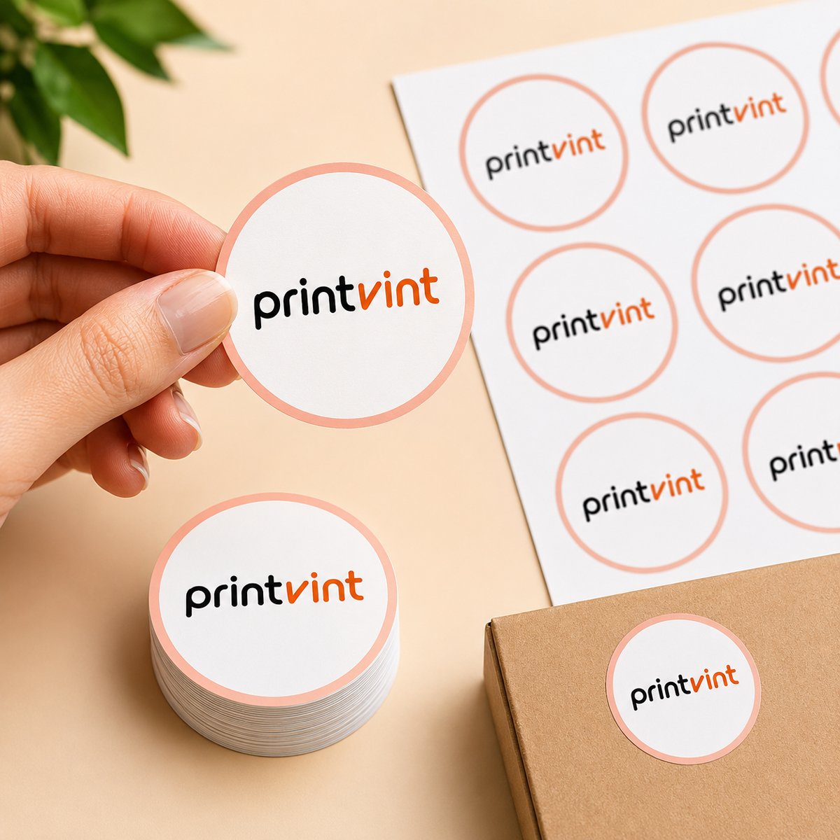Custom rounded sticker printing with premium quality